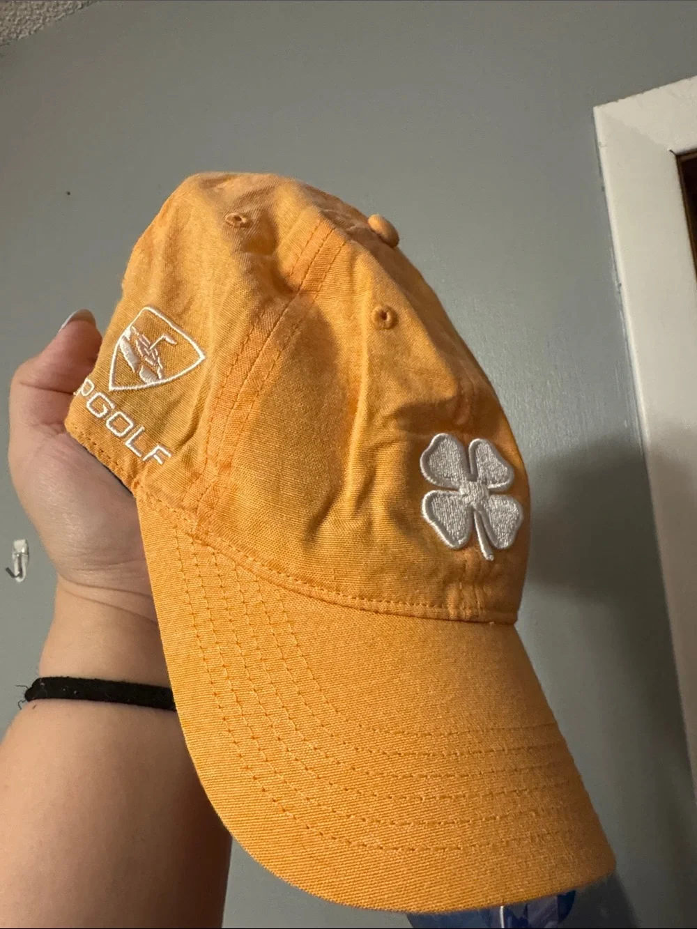 Polo Golf Women's Orange Baseball Cap with Clover Embroidery